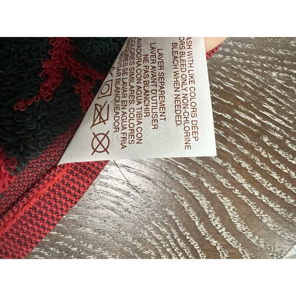 3 Fieldcrest Poinsetta Noel Holiday Christmas Towels Hand & Tip